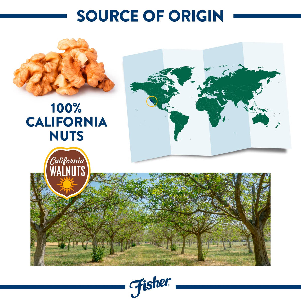 Fisher Chef's Naturals Walnut Halves & Pieces 16 oz, 100% California Unsalted Walnuts for Baking & Cooking, Healthy Snacks for Adults, Resealable Bag, Vegan Protein, Keto Snack, Chopped Nuts, Topping