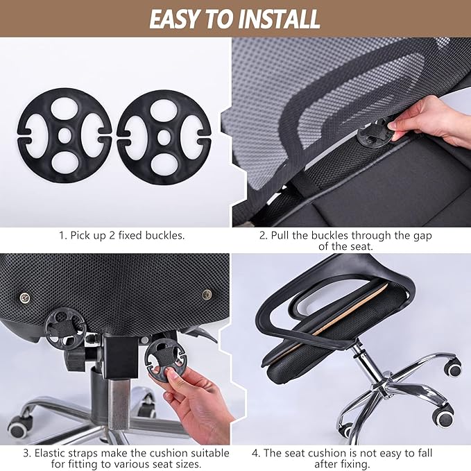 Memory Foam Seat Cushion for Car & Office Chair, Non-Slip Car Seat Cushion for Driving with Soft Comfort & Warmth, Universal Car Cushion for Long Driving Ergonomic Support (Gray)