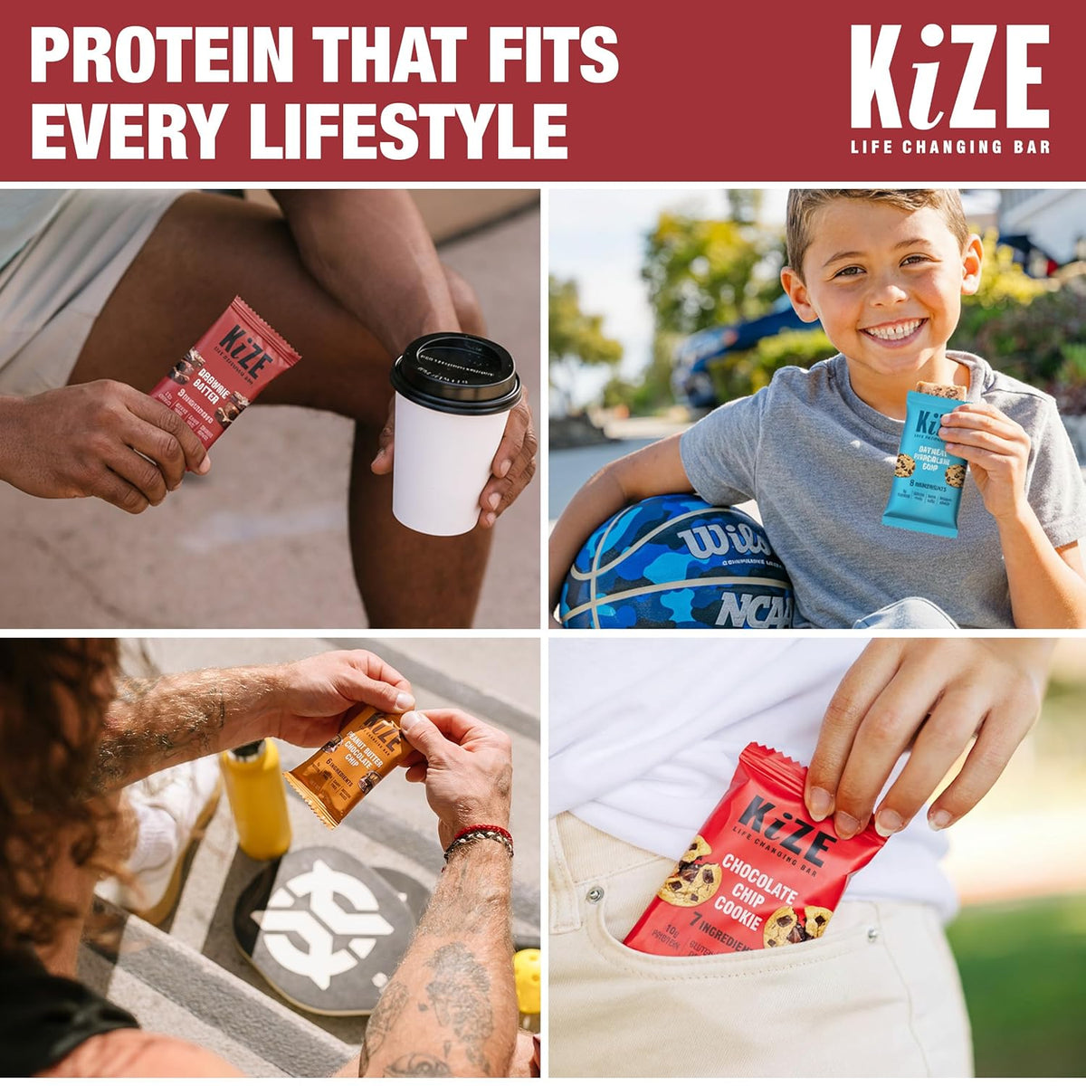 KiZE Energy Bars - Best Sellers Variety Pack - Gluten Free, Dairy Free Options, Non-GMO, and High Protein Meal Replacement Energy Bars, Clean and Simple Food Ingredients - 7-10g High Protein Snacks, (10 Count)