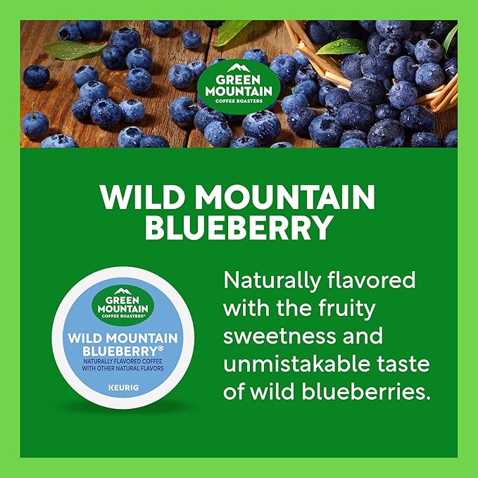 Green Mountain Coffee Roasters Wild Mountain Blueberry Keurig Single-Serve K-Cup pods, Light Roast Coffee, 96 Count