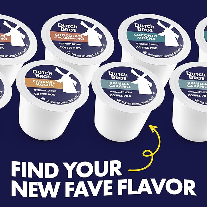 Dutch Bros Caramel Mocha Flavored Coffee inspired by Caramelizer®, 32 Count, Medium Roast, Single Serve Coffee Pods for Keurig K-Cup Brewers