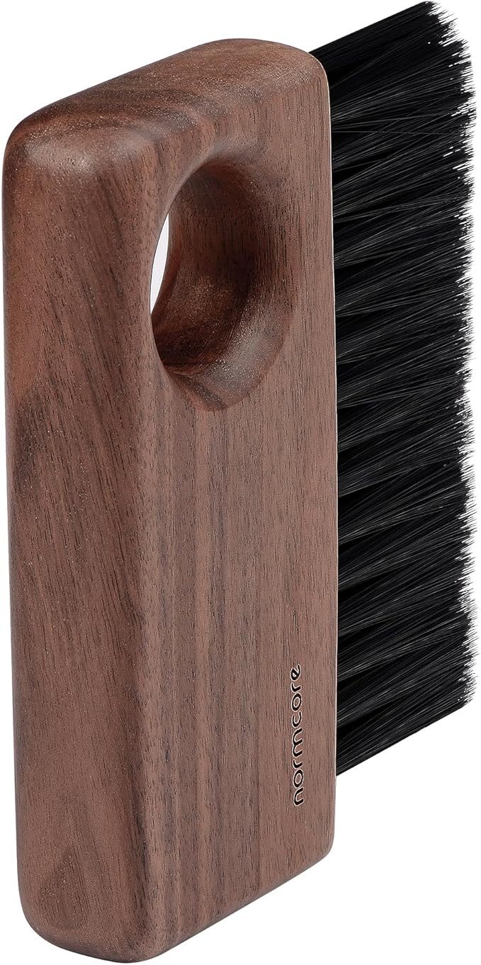 Normcore Barista Cleaning Brush, American Walnut Handle, Barista Bench Cleaning Brush for Espresso Machine, Grinder, Countertop, Compact Coffee Cleaning Tool for Home or Cafe Baristas