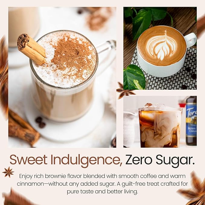Jimoco Barista Set – Torani Sugar Free Brown Sugar Cinnamon Syrup 25.4 oz, Jimoco Pump, Reusable Cup, Straw & Stirrer – Coffee, Italian Soda & Cocktail Flavoring Kit