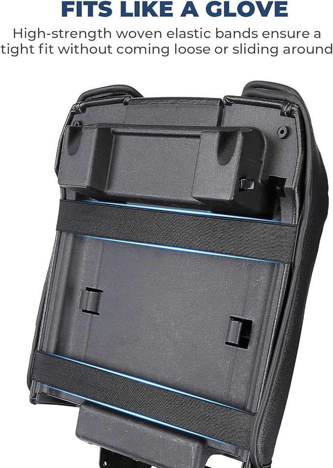 ISSYAUTO Center Console Cover Compatible with 2015-2020 F150, 2017-2022 F250 F350 F450, 2018-2024 Expedition, Leather Armrest Cover Cushion Arm Rest Cover (Bucket Seat Only)