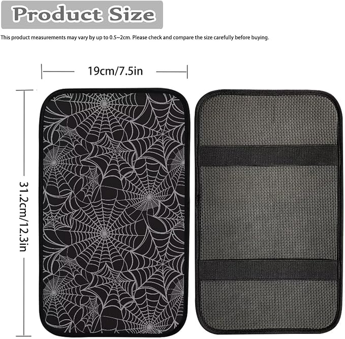Horeset Spider Web Center Console Armrest Cover Soft Comfy Arm Rest Cushion Accessories Interior Decor, Easy to Install