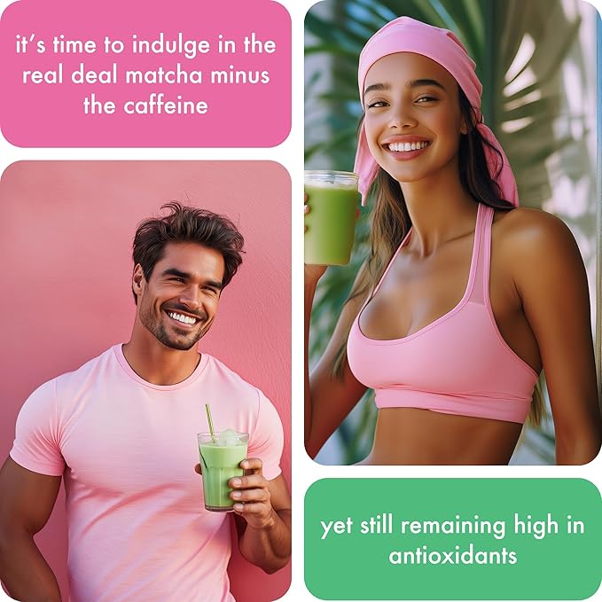 Caff Off Decaf Strawberry Matcha Green Tea Powder From Japan – 3.52 oz / 100 g – Ceremonial Grade & Sugar-Free – No Fillers or Milk Powders – Naturally Decaffeinated Without Chemicals – Tested for Heavy Metals – First Harvest, Shade-Grown & Caffeine-Fr...
