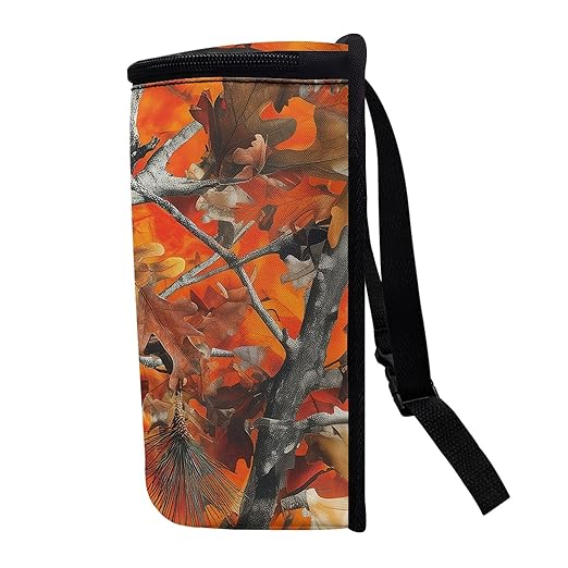 Orange Camo Hunting Forest Car Trash Can Leak-Proof Car Trash Bin Collapsible Portable Auto Garbage Bag Large Capacity Trashcan Storage Bag