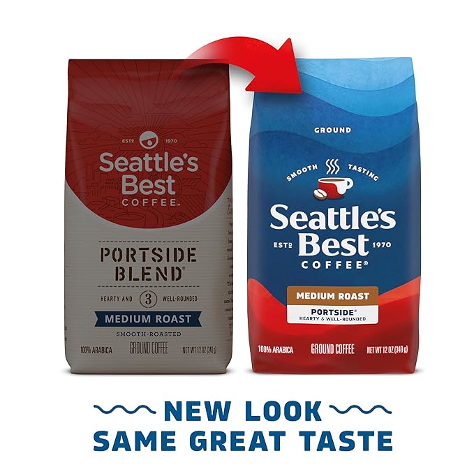 Seattle's Best Coffee Portside Blend Medium Roast Ground Coffee | 12 Ounce Bags,(Pack of 12)