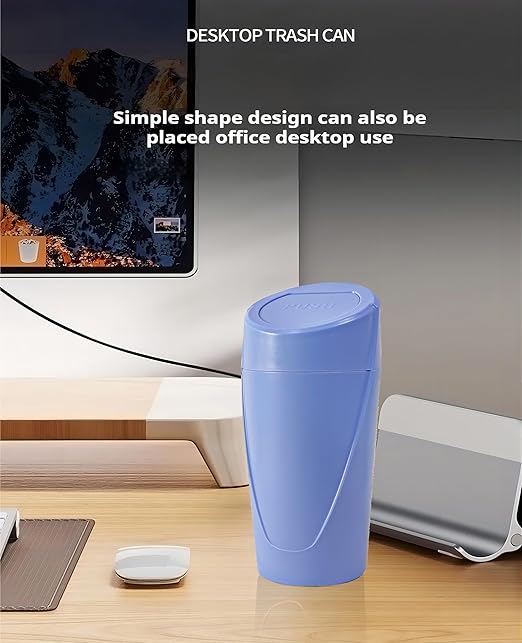 Car Trash Can Bin with Lid - 2 Packs Car Trash Bin-car Trash Can Cup Holder-Mini Trash Garbage Can with 30pcs Small Trash Bags-Car Organizer Storage for Front Back Seat Accessories (Blue)