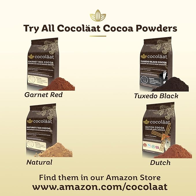 Cocoläat European Style Dutch Cocoa Powder | Culinary Grade for Bakers, Pastry Chefs, & Chocolatiers | Dark and Rich With High 22/24% Cocoa Butter | Resealable Pouch | 12 oz, 340 g