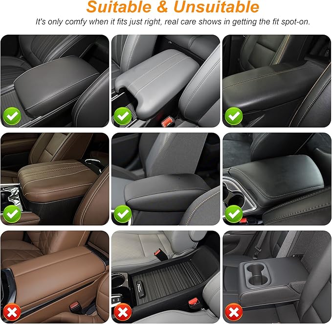 Armrest Cover for Car Fit for Jeep Compass - Center Console Cover with Cup Holders and 2 Storage Pockets(Beige)