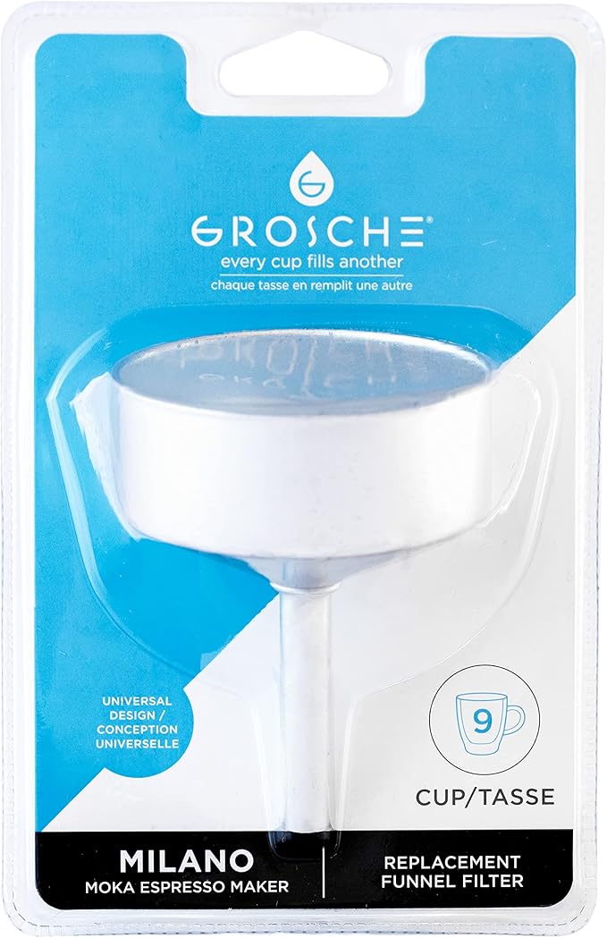 GROSCHE Milano Moka pot funnel filter 9 CUP size funnel filter replacement part for aluminum stovetop espresso maker Greca moka espresso coffee maker