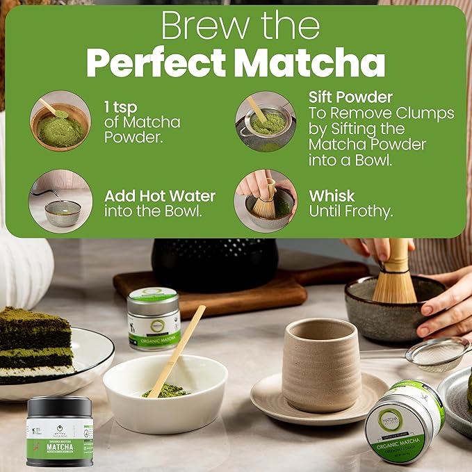 Matcha Wellness - Ceremonial Grade Matcha Green Tea Powder - Shizuoka Masters, Authentic Japanese from Shizuoka, Smooth & Vibrant for Tea Ceremony, Whisked Matcha or Lattes