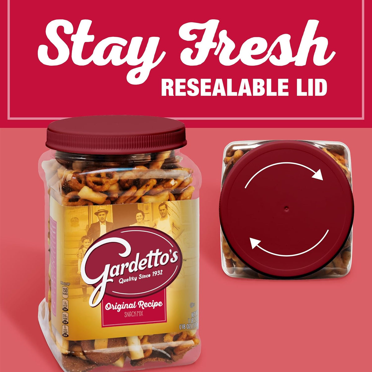 Gardetto's Original Recipe Snack Mix, Salty Snacks Tub, 18 oz