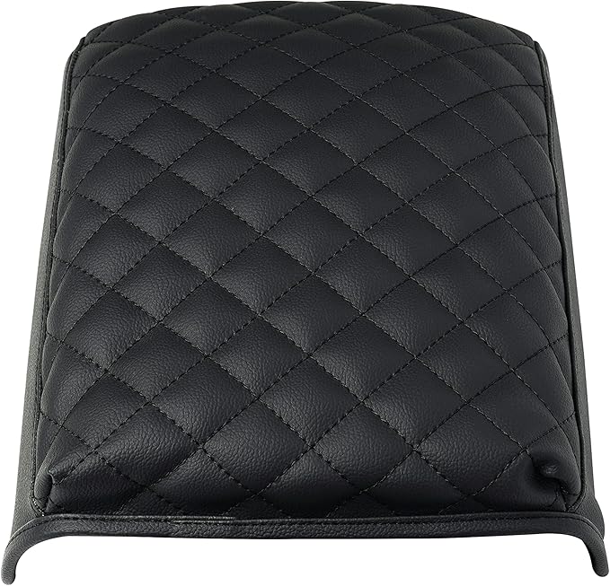 KMMOTORS Telluride Console Cover, Armrest Cushion, Vegan Leather, Console lid Protector, Anti-Scratch (Black)