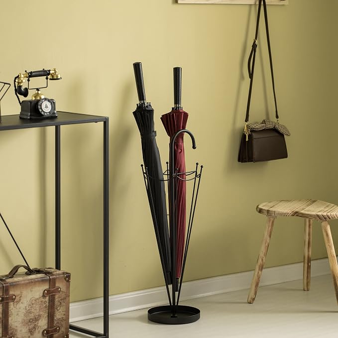 Vintiquewise Black Umbrella Holder for Entryway, Creative Umbrella Stand Indoor Outdoor, Floor Standing Umbrella Rack, Cane Stand