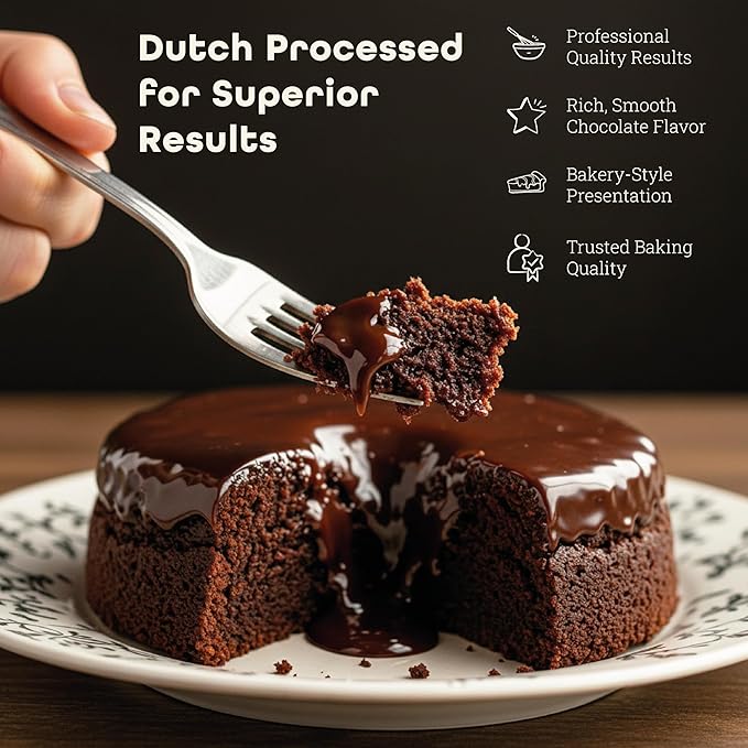 Gefen 100% Pure Premium Dutch Processed Cocoa Powder, 16oz (2 Pack) | High-Fat (20%) Alkalized for Moist Baking & Rich Dark Color | Unsweetened Baking Cocoa | Kosher for Passover & Year-Round