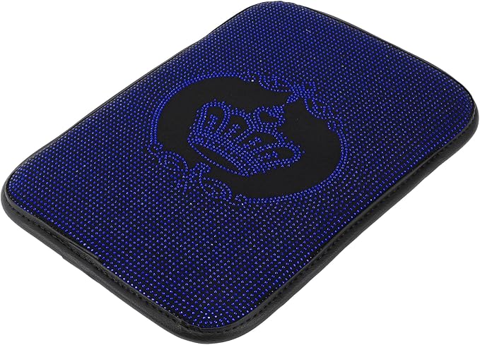 Car Armrest Cushion Pad Non-slip 12.20"x8.66" Suede Blue,Black Center Console Lid