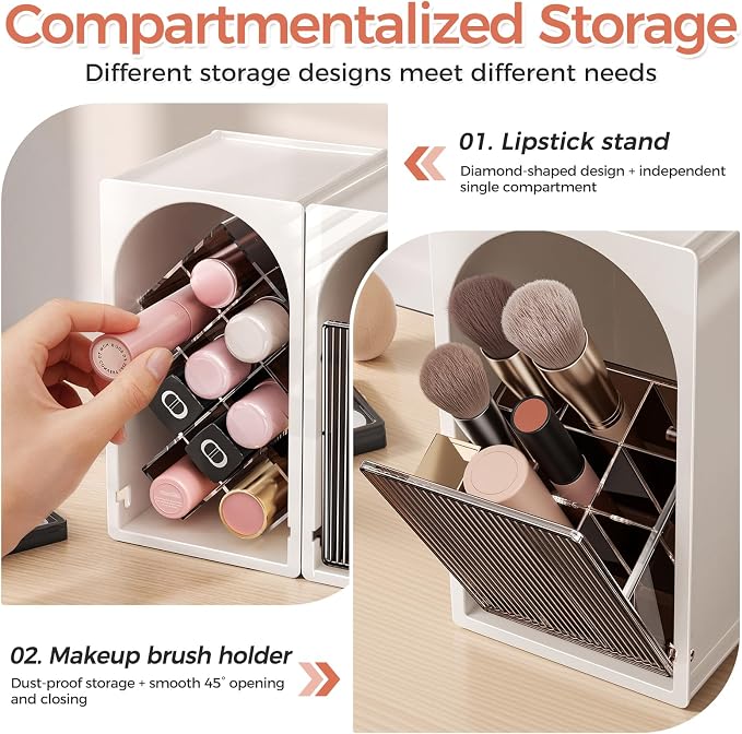 Modular Makeup Organizer, Clear Acrylic Cosmetic Storage Box with Drawer, Vanity Countertop Organizer for Makeup, Skincare and Beauty Accessories – Multiple Styles