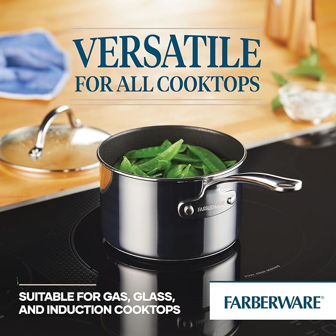 Farberware Millennium Stainless Steel Nonstick Cookware Induction Pots and Pans Set, 10-Piece Kitchenware Set