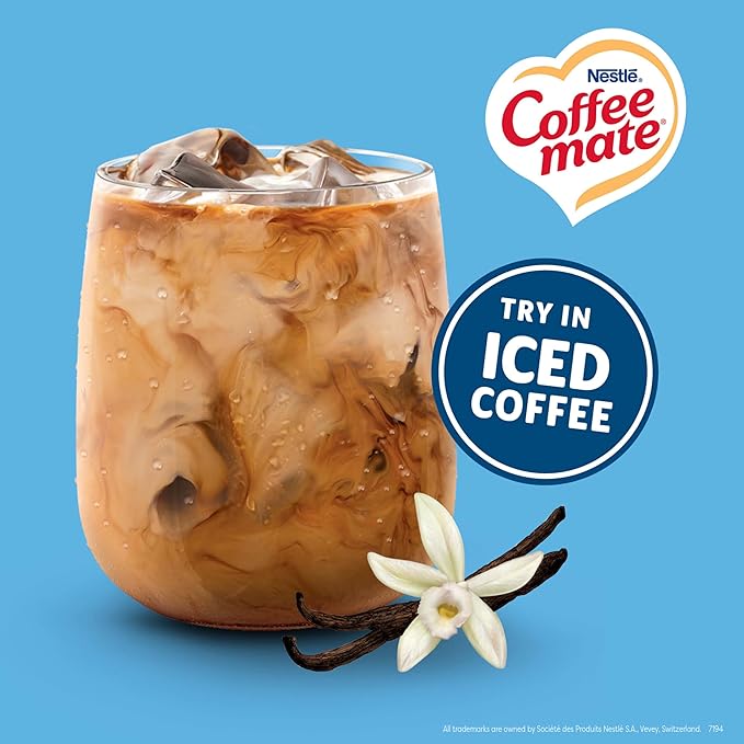 Nestle Coffee mate Coffee Creamer, French Vanilla, Liquid Creamer Singles, Non Dairy, No Refrigeration, 0.375 fl oz Tubs (Pack of 200)