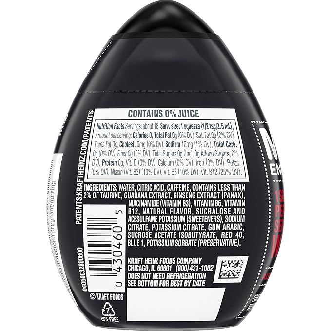 MiO Energy Black Cherry Naturally Flavored Liquid Water Enhancer 12 Count 1.62 fl oz
