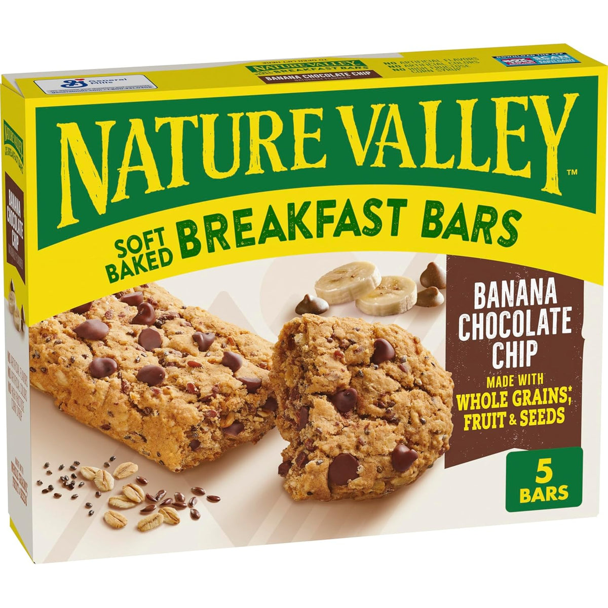 Nature Valley Soft Baked Breakfast Bars, Banana Chocolate Chip, Morning Snacks, 5 Bars, 8.85 oz