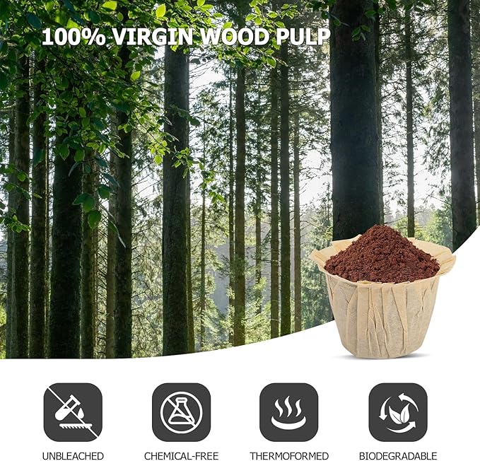 Pro Mael Disposable K Cup Filters - 720 Count, Coffee Filter Paper for Keurig Brewers Single Serve 1.0 and 2.0, Use with Reusable K Cup Pods, Natural Unbleached