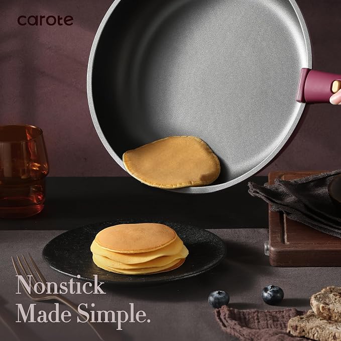CAROTE 38-Piece Nonstick Pots and Pans Set with Knife Set, Cookware Sets with Detachable Handle, Kitchen Cooking Set - Camping Cookware, Dishwasher & Oven Safe, Induction Compatible