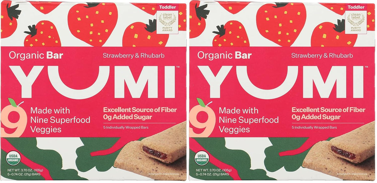 Yumi, Bars Toddler Strawberry Rhubarb Organic, 3.7 Ounce