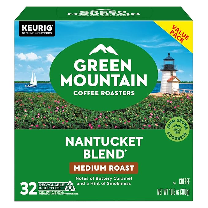 Green Mountain Coffee Roasters Nantucket Blend, Single-Serve Coffee K-Cup Pods, Medium Roast, 32 Count
