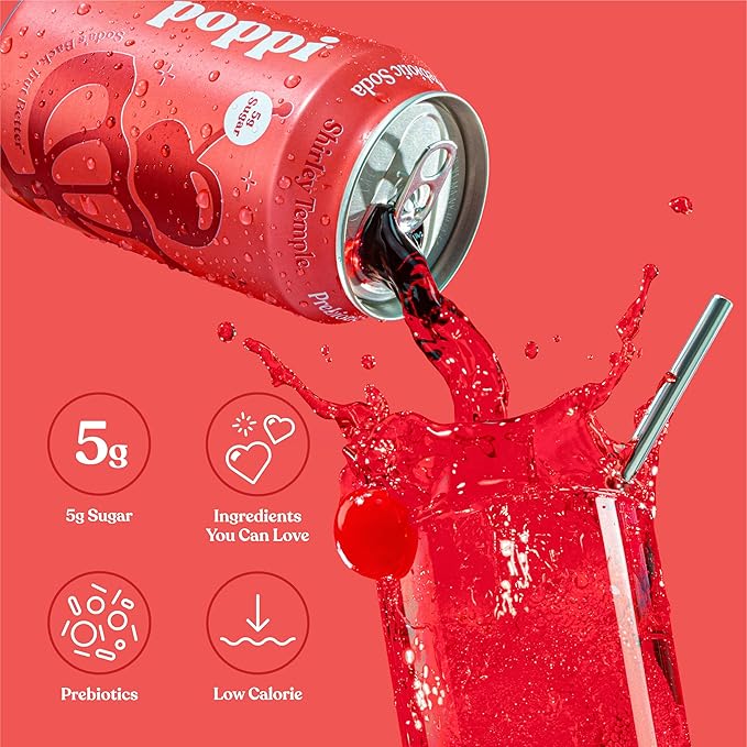 Poppi Sparkling Prebiotic Soda Beverage with Apple Cider Vinegar, Seltzer Water and Fruit Juice, Major Mix Variety Pack 12 Fl Oz, Pack of 12, Packaging May Vary