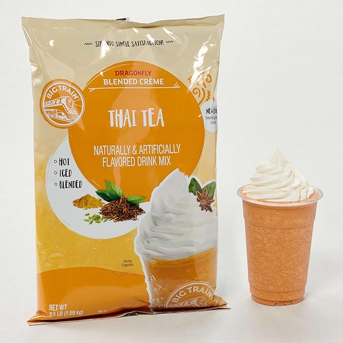 Big Train Dragonfly Thai Tea Blended Crème Beverage Mix, 3.5 Pound (Pack of 1)