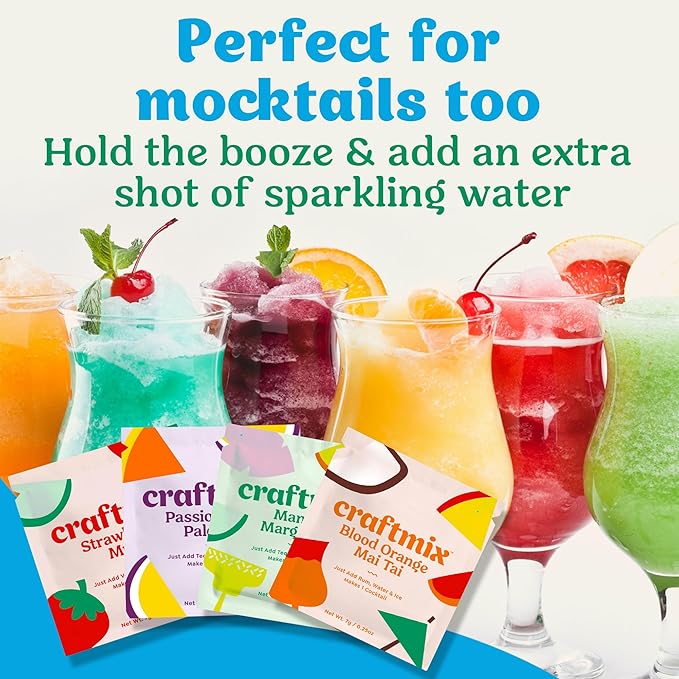 Craftmix Variety Pack Cocktail & Mocktail Drink Mixer, Skinny Mixes - Water Flavoring Packets - Made With Real Fruit - Vegan Low-Carb, Low-Sugar, Non-GMO, Dairy Free, Gluten Free, 12 Pack