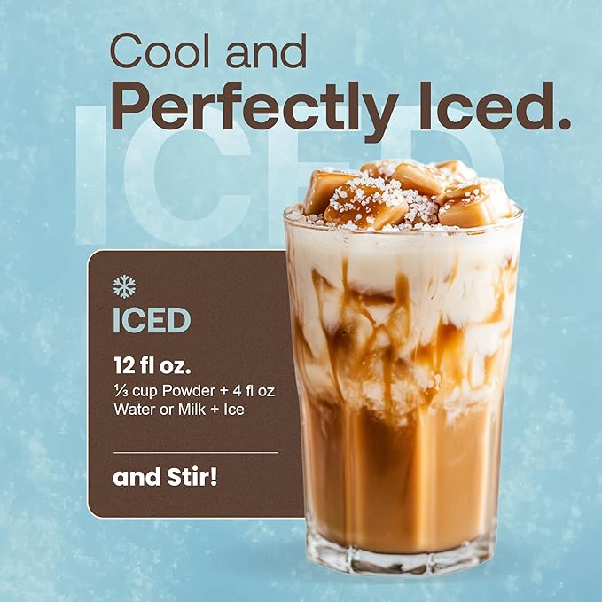 Dr. Smoothie Café Essentials Salted Caramel Latte – No Artificial Colors, Flavors, or Sweeteners – 20mg of Caffeine per Serving – Great for Hot, Iced, & Frozen Frappes (3.5 lb Bag, 26 Servings)