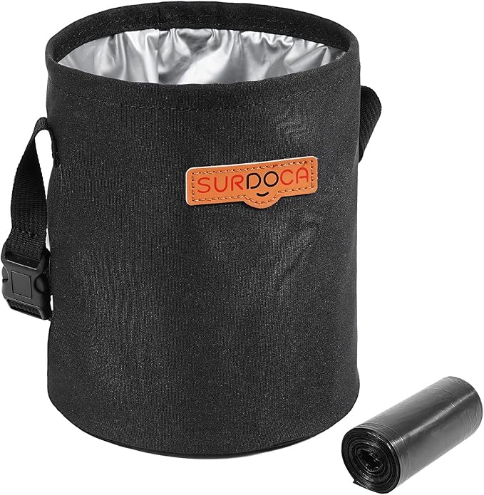 SURDOCA Foldable Garbage Can, Waterproof Car Trash Bin, Car Organizers and Storage, Portable Hanging Trash Bag