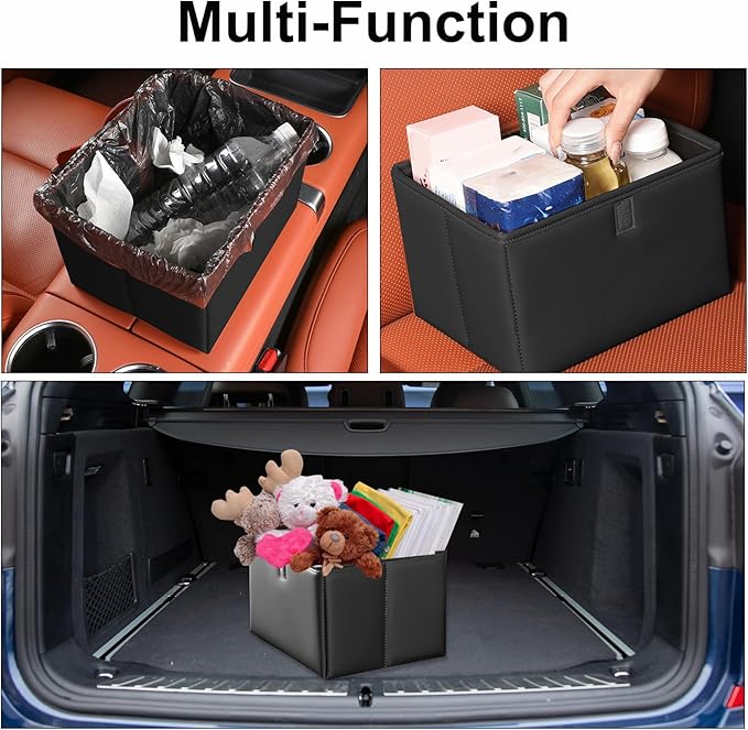 Car Backseat Organizer, Large Capacity Foldable Waterproof and Leak-Proof Garbage Bin Storage Bag, Travel Accessories for Car Interior Organization