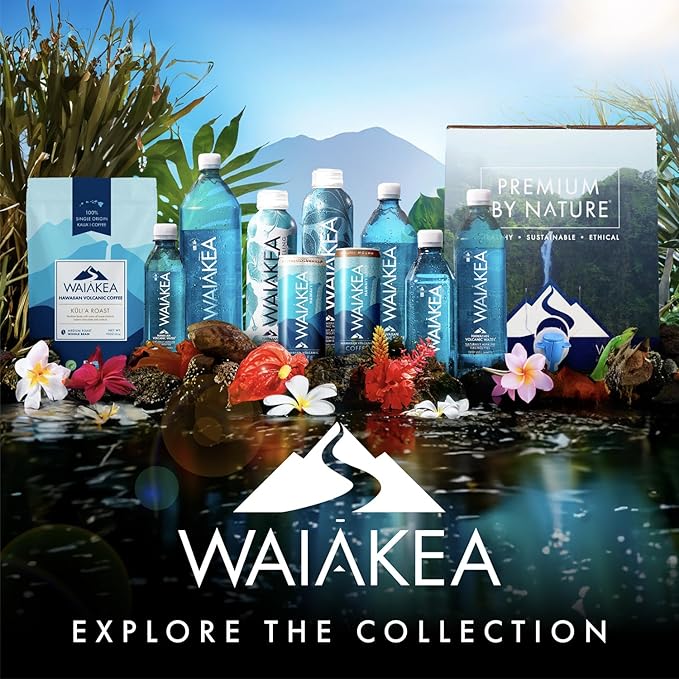 Waiākea Hawaiian Volcanic Water 330mL, 10.14oz (24 Pack) – Naturally Alkaline, Electrolytes & Minerals, B Corp, 100% Recycled Bottles