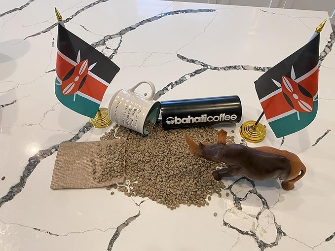 Kenya AA Grade Unroasted Green Arabica Coffee Beans from Kenyan Highlands - 100% Pure Arabica Coffee Beans With Optimal Flavor Freshness - Handpicked, Washed & Sun Dried - 10 LB