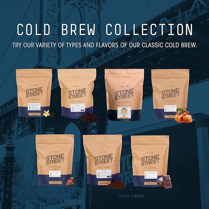 Stone Street Cold Brew Coffee, Low Acid, 100% Arabica, Gourmet Coffee - Breakfast Blend, Medium Roast, Coarse Ground, 5 LB
