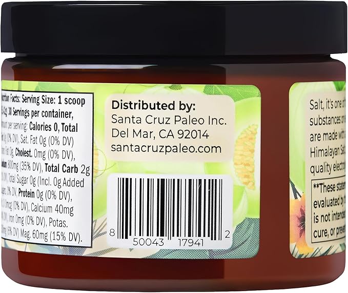 Santa Cruz Paleo Electrolyte Powder, Honeydew Melon Flavor, Sugar Free Hydration Drink Mix with Himalayan Pink Salt, Sea Salt, Magnesium Glycinate, Potassium Chloride, Sweetened with Stevia, 30 Srvgs