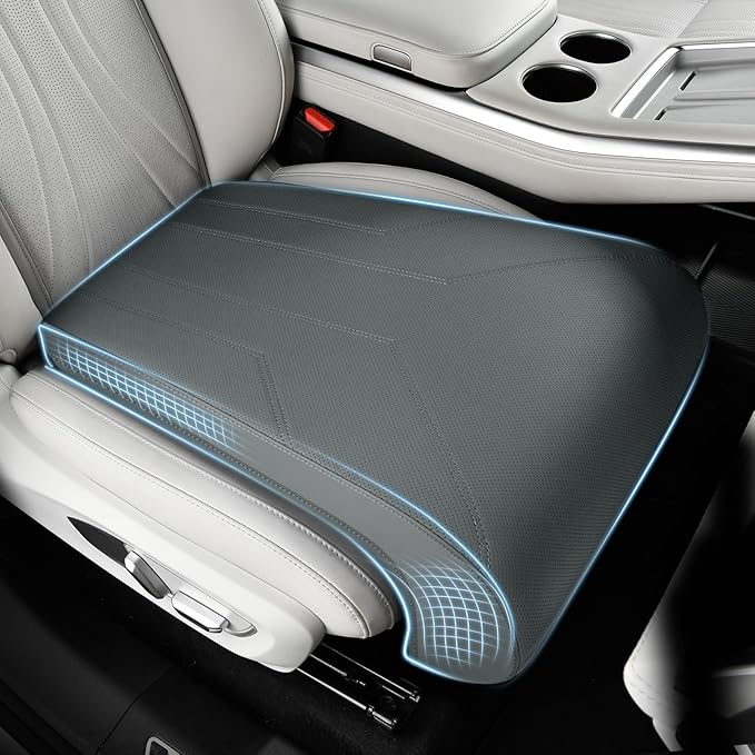 FLORICH Car Seat Extender Leg Extender Support Cushion for Driver Seats Office Chair, Leather Carseat Leg Support for Long Drivers Universal Car Seat Cushion Legs Rest Pads-Dark Grey