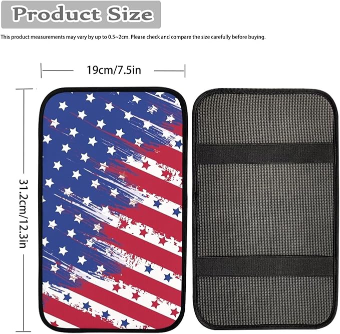 American Flag Arm Rest Cover Car Easy to Install Armrest Console Cover Protect from Pet Claws Cars Console Covers Universal Interior Accessories Cars Arm Rest Cover