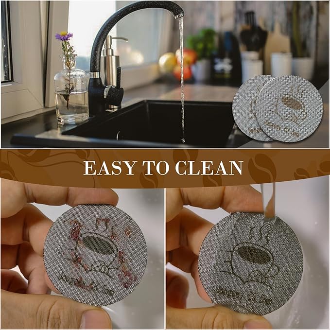 2 Packs 53.5mm Espresso Puck Screen with Stand, Reusable Coffee Filters Compatible with Breville Barista 54mm Portafilter Basket, 1.7mm Thickness 150μm 316 Stainless Steel Espresso Machine Accessories