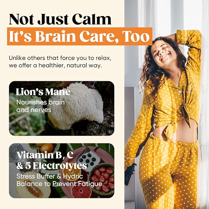 Venture Pal Calm Drink Mix, Cortisol Reducer and Sleep Aid with Magnesium Glycinate, Ashwagandha, L-Theanine,Vitamin D, Calm Magnesium Powder for Relax & Focus, No Sugar, Non GMO, Vegan & Gluten-Free