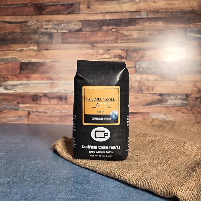 Half Caff Caramel Vanilla Latte Flavored Coffee | 12oz Ground | 100% Specialty Arabica