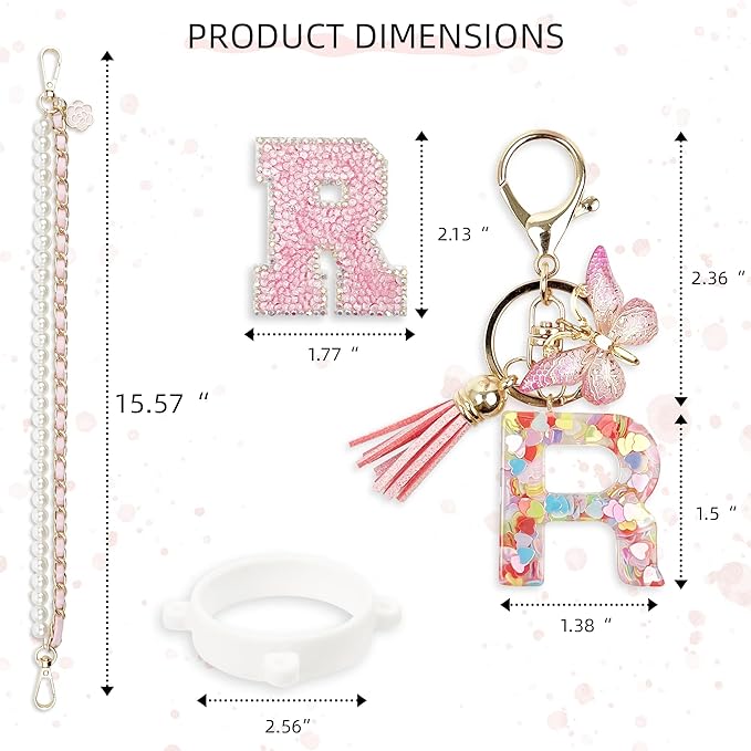 Letter Handle Strap Accessories with Cute Initial Charm Compatible with Owala Water Bottle 24oz 32oz 40oz Owala Kids