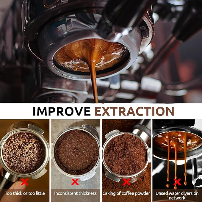 58mm Bottomless Portafilter for Breville Oracle & Dual Boiler (BES920XL, BES980XL, BES990BSS) - Naked Portafilter with 58mm Filter Basket & Real Black Rosewood Handle - Not for 54mm Series