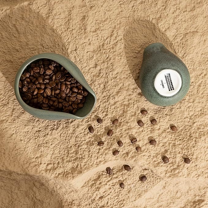 Loveramics 2-Pack Coffee Bean Dosing Cups by James Hoffmann, 30g-60g Capacity (Matte Dark Green)