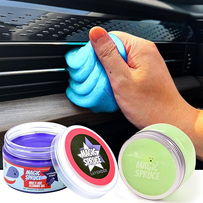 Magic Spruce Car Cleaning Gel Detailing Putty Interior Cleaner 2 Pack Car Slime Pc Laptop Computer Detail Tools Cleaning Accessories Stocking Stuffers for Men Women for Gifts for Men Women